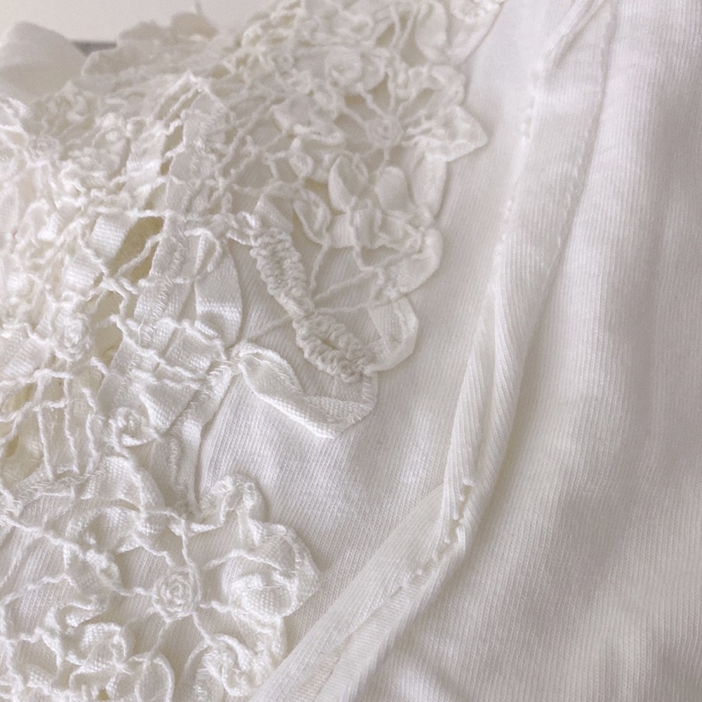 By Anthropologie Babydoll Lace Top size S new with tag white color_6